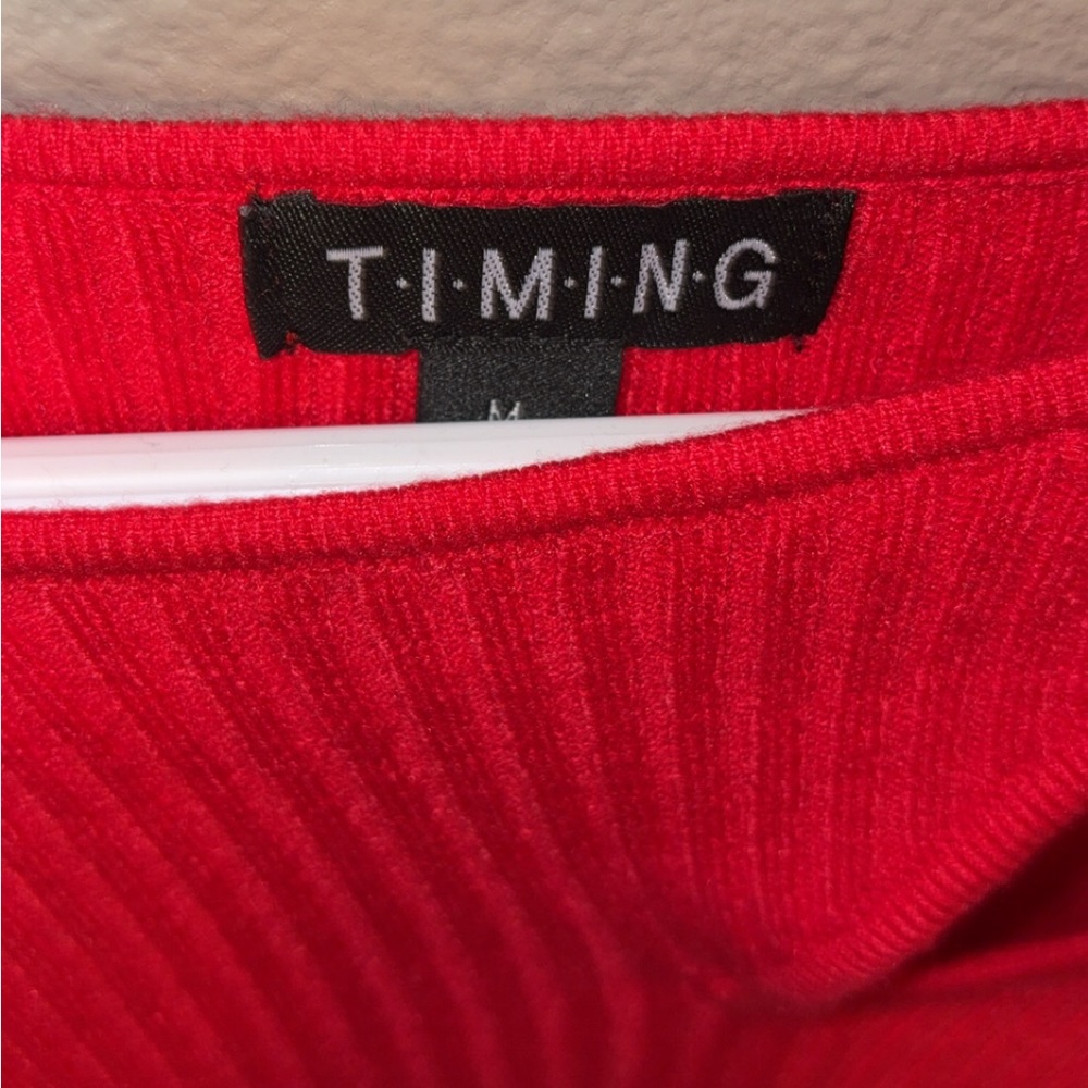 Timing Scarlet Ribbed Knit Top - Picture 2 of 3